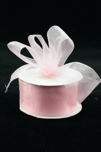 Organza Ribbon , Light Pink, 1.5 Inch x 25 Yards (1 Spool) SALE ITEM